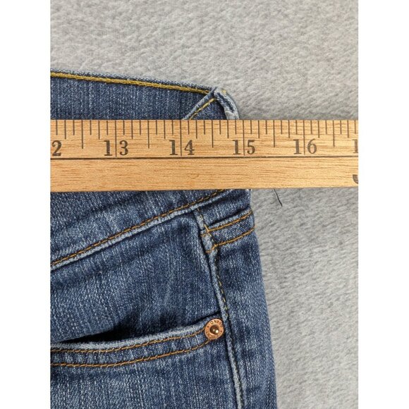 VTG Lucky Brand Zoe Jeans Womens 6 Blue Flare Bootcut Distressed Made USA Denim - Picture 4 of 16